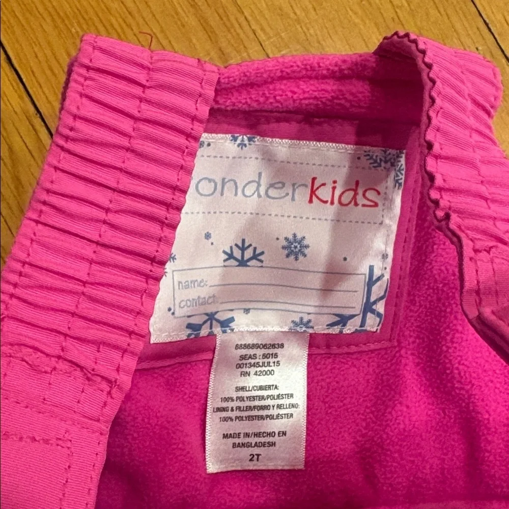 Wonderkids Hot Pink Insulated Snow Overalls